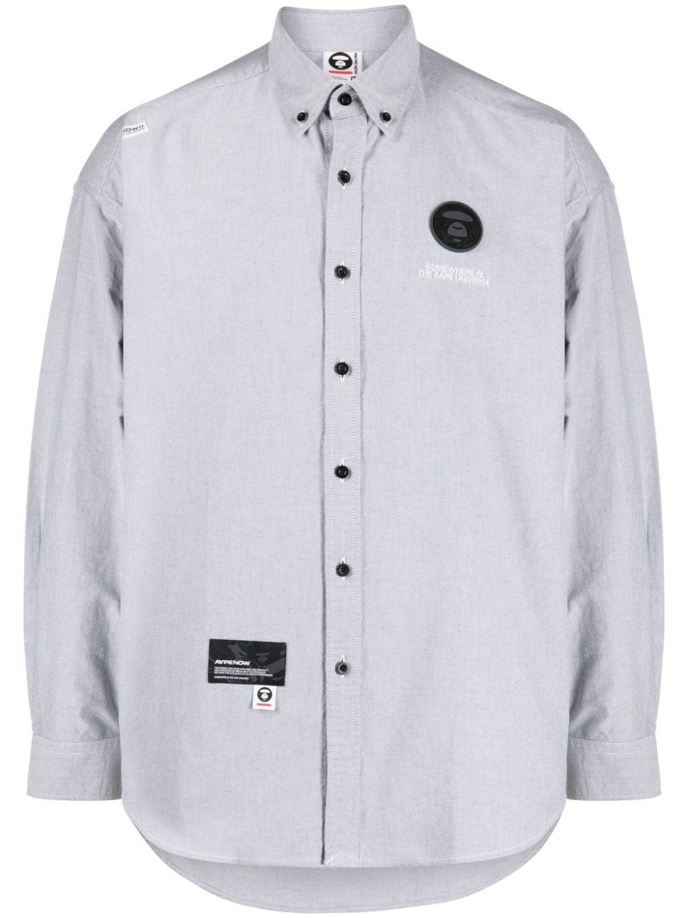 AAPE BY *A BATHING APE® logo-patch cotton shirt - Grey von AAPE BY *A BATHING APE®