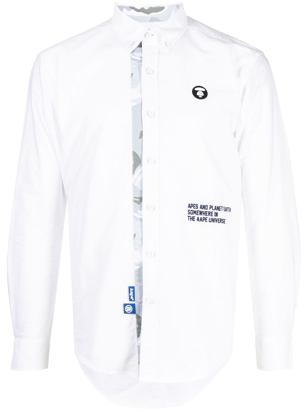 AAPE BY *A BATHING APE® logo-patch cotton shirt - White von AAPE BY *A BATHING APE®