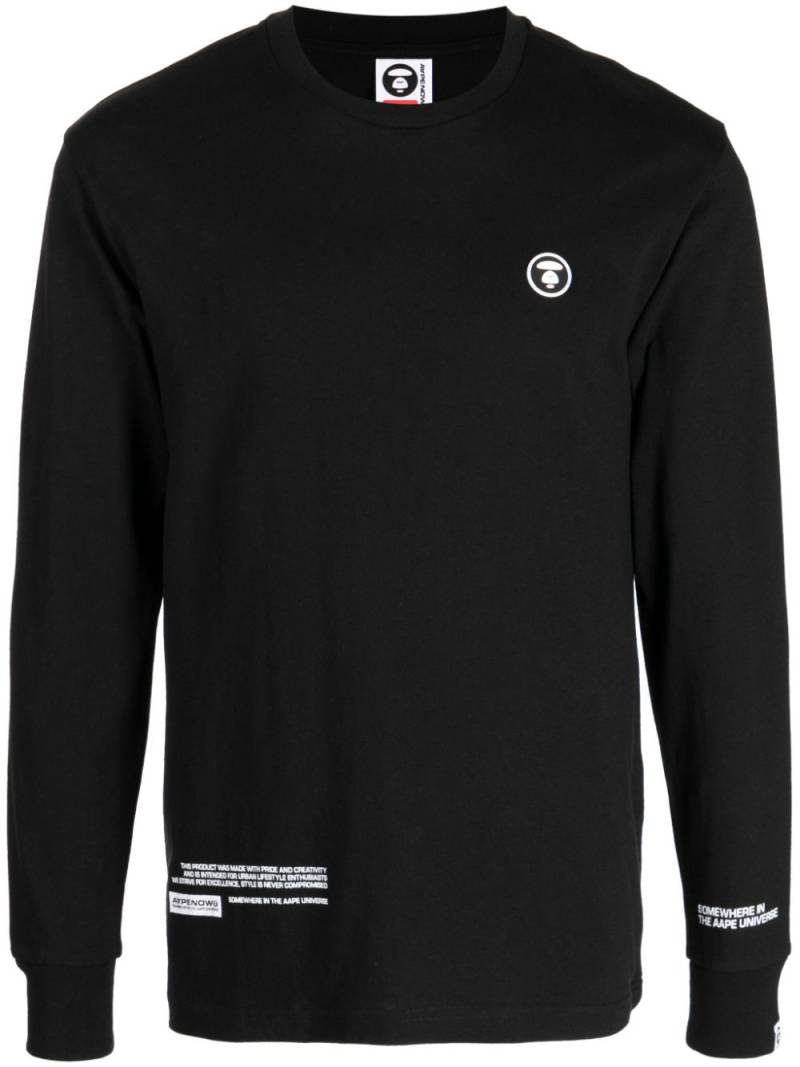 AAPE BY *A BATHING APE® logo-patch cotton sweatshirt - Black von AAPE BY *A BATHING APE®