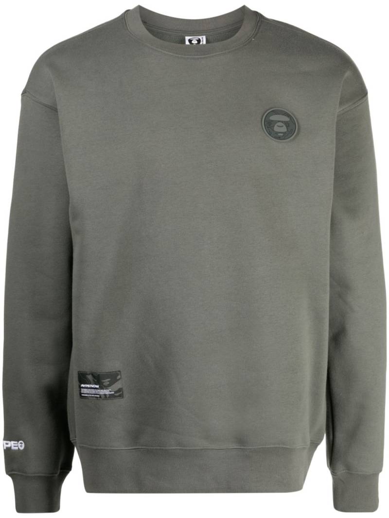 AAPE BY *A BATHING APE® logo-patch crew-neck sweatshirt - Green von AAPE BY *A BATHING APE®