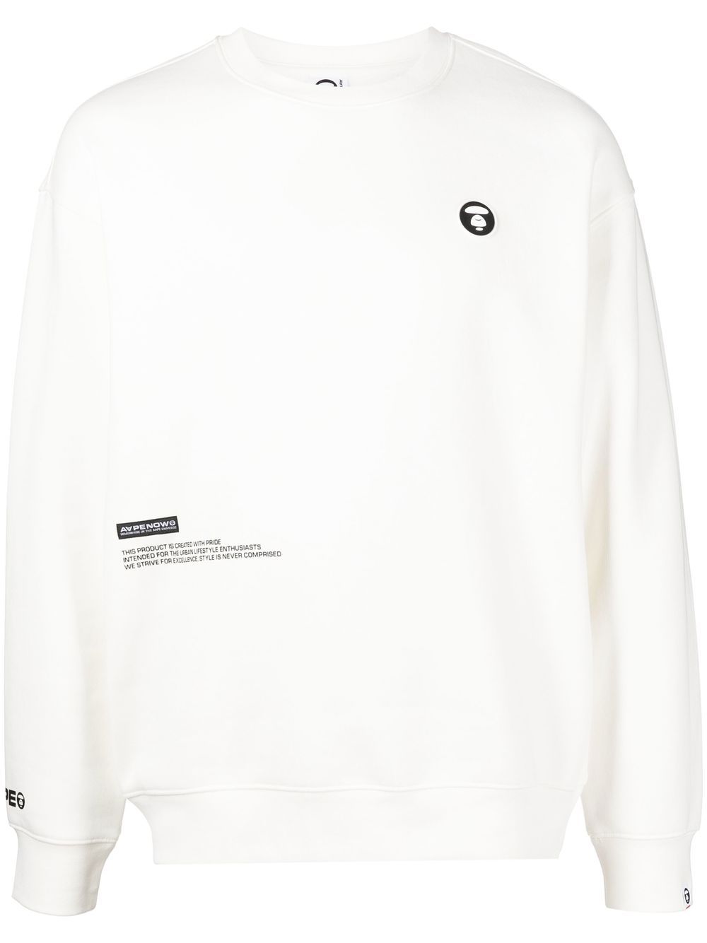 AAPE BY *A BATHING APE® logo-patch crew neck sweatshirt - White von AAPE BY *A BATHING APE®