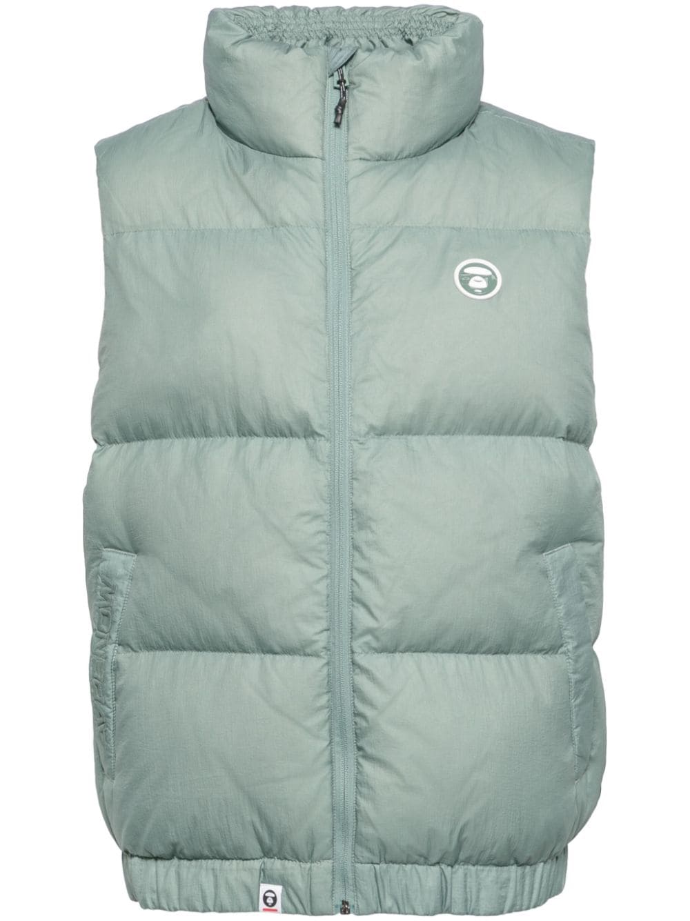 AAPE BY *A BATHING APE® logo-patch down vest - Green von AAPE BY *A BATHING APE®