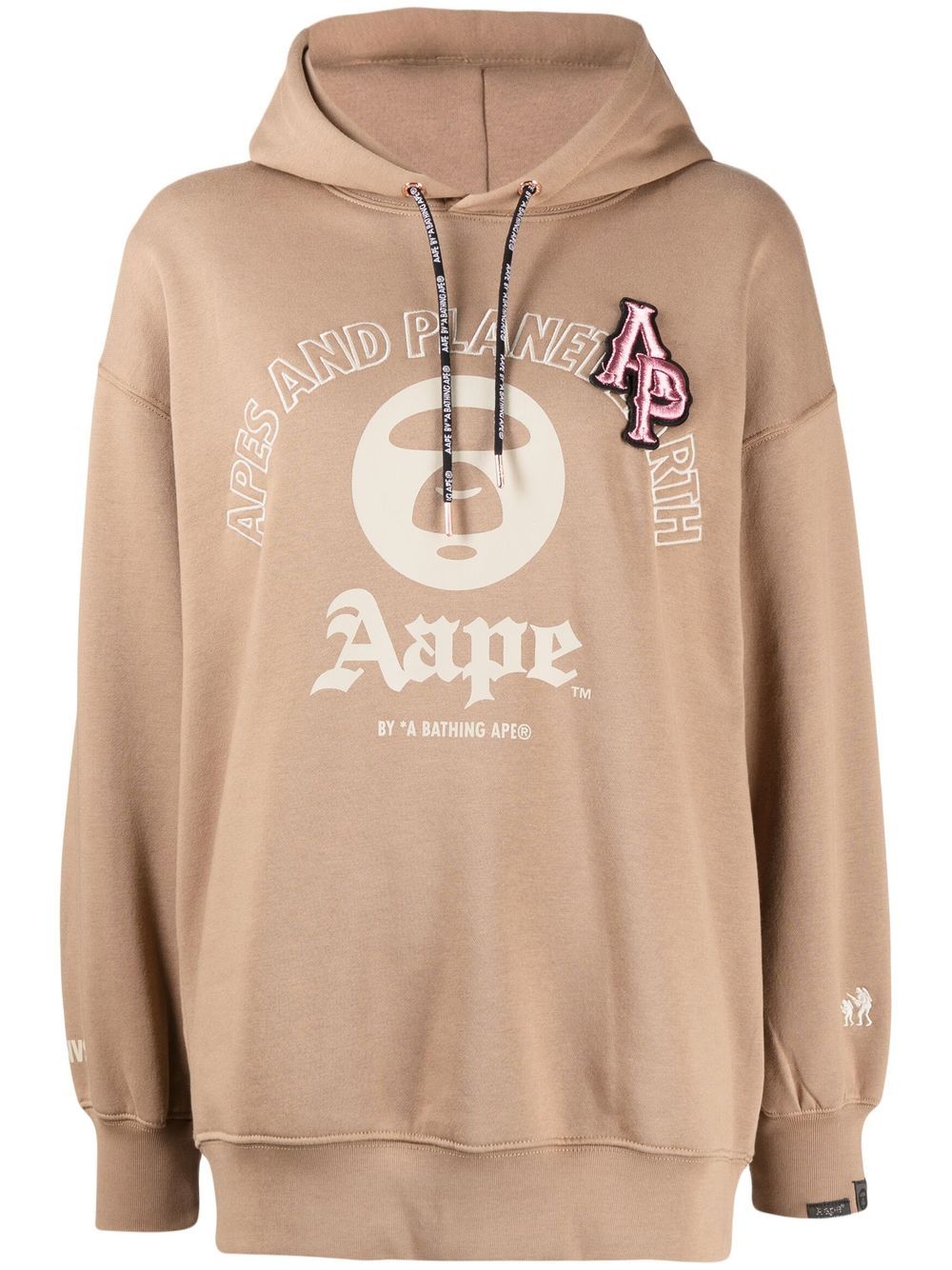 AAPE BY *A BATHING APE® logo-patch graphic hoodie - Brown von AAPE BY *A BATHING APE®