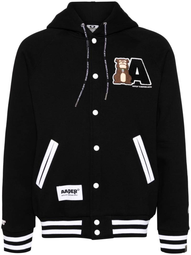 AAPE BY *A BATHING APE® logo-patch hooded jacket - Black von AAPE BY *A BATHING APE®