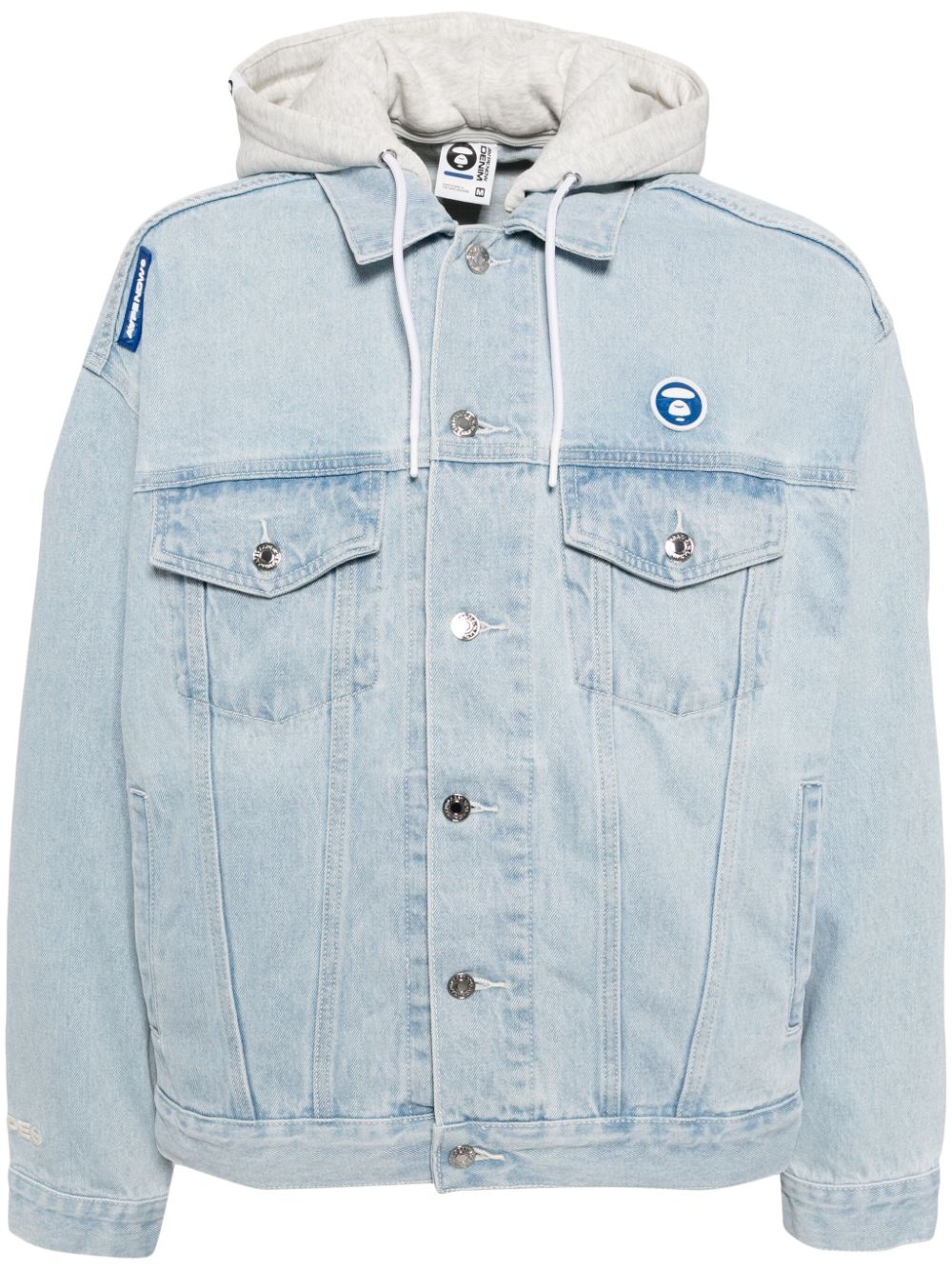 AAPE BY *A BATHING APE® logo-patch hooded jacket - Blue von AAPE BY *A BATHING APE®