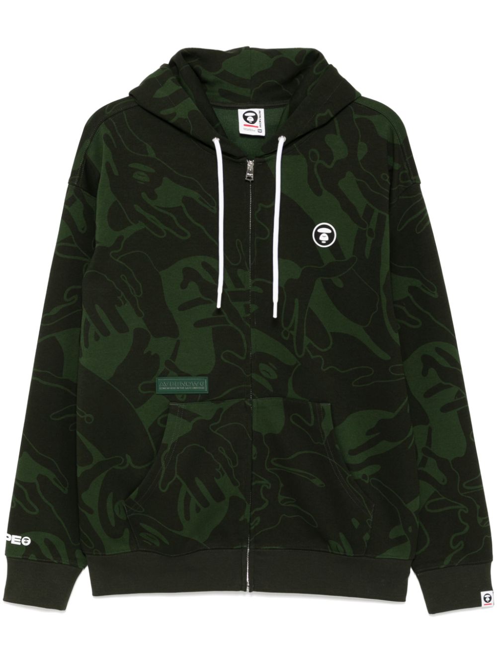 AAPE BY *A BATHING APE® Moonface hooded jacket - Green von AAPE BY *A BATHING APE®