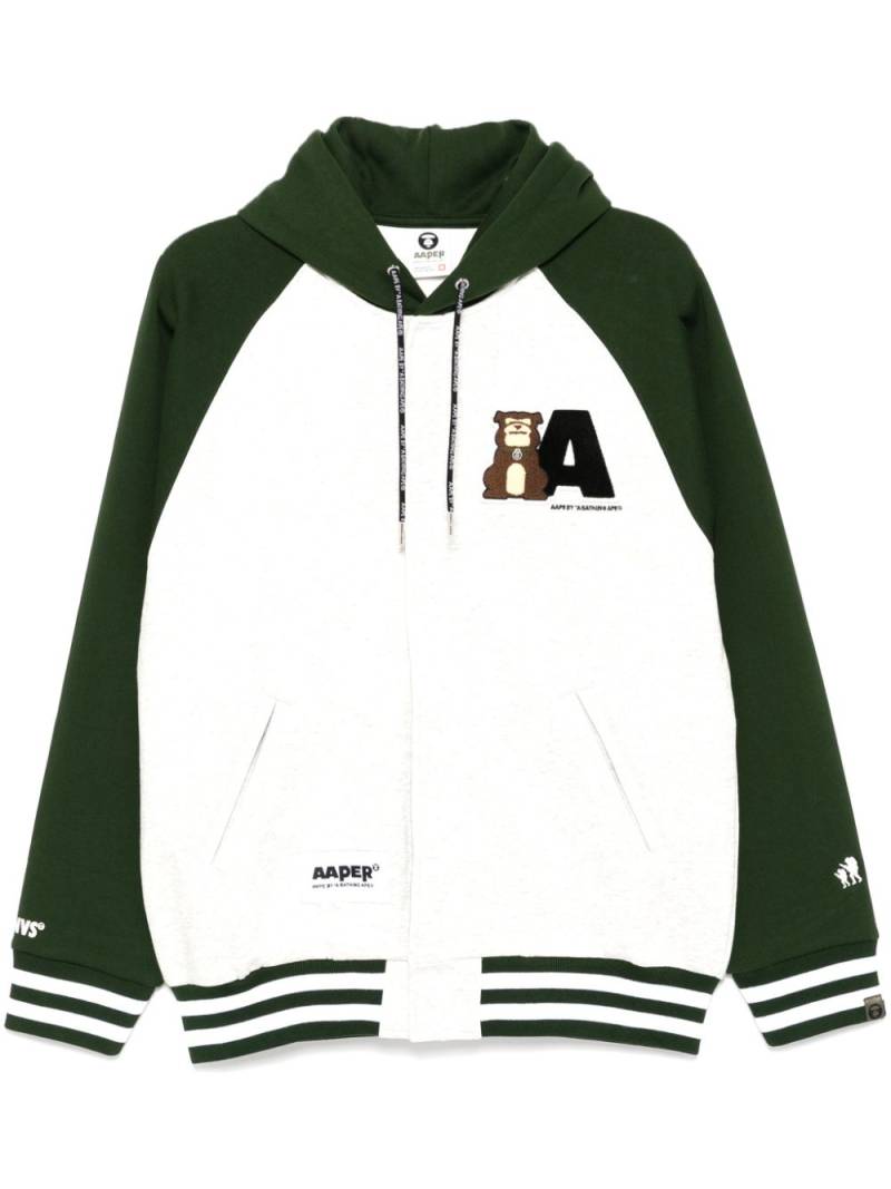 AAPE BY *A BATHING APE® logo-patch hooded jacket - Grey von AAPE BY *A BATHING APE®