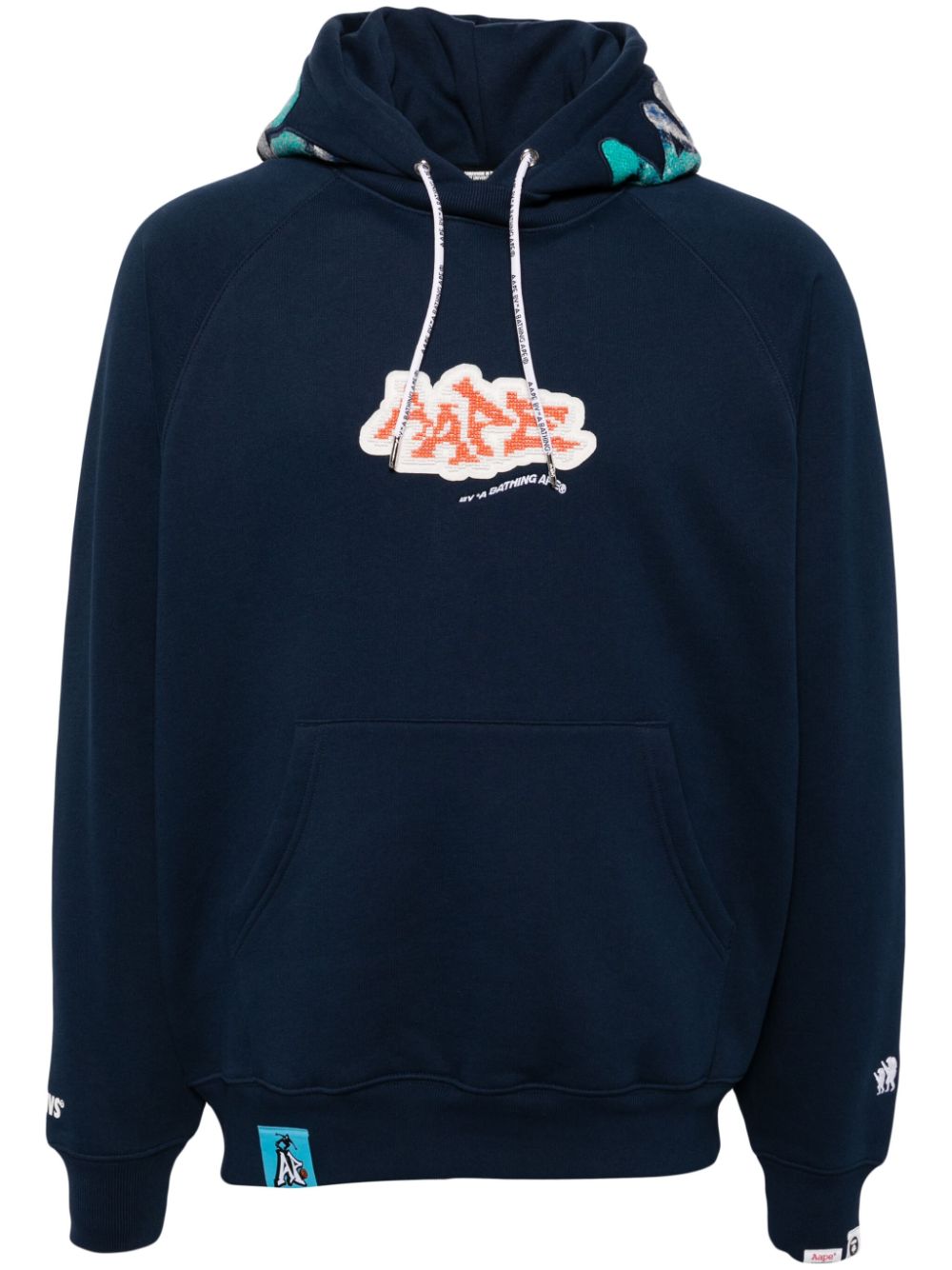 AAPE BY *A BATHING APE® logo-patch hoodie - Blue von AAPE BY *A BATHING APE®