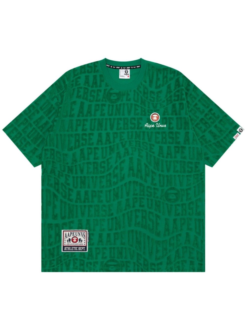 AAPE BY *A BATHING APE® logo-patch jacquard terry T-shirt - Green von AAPE BY *A BATHING APE®