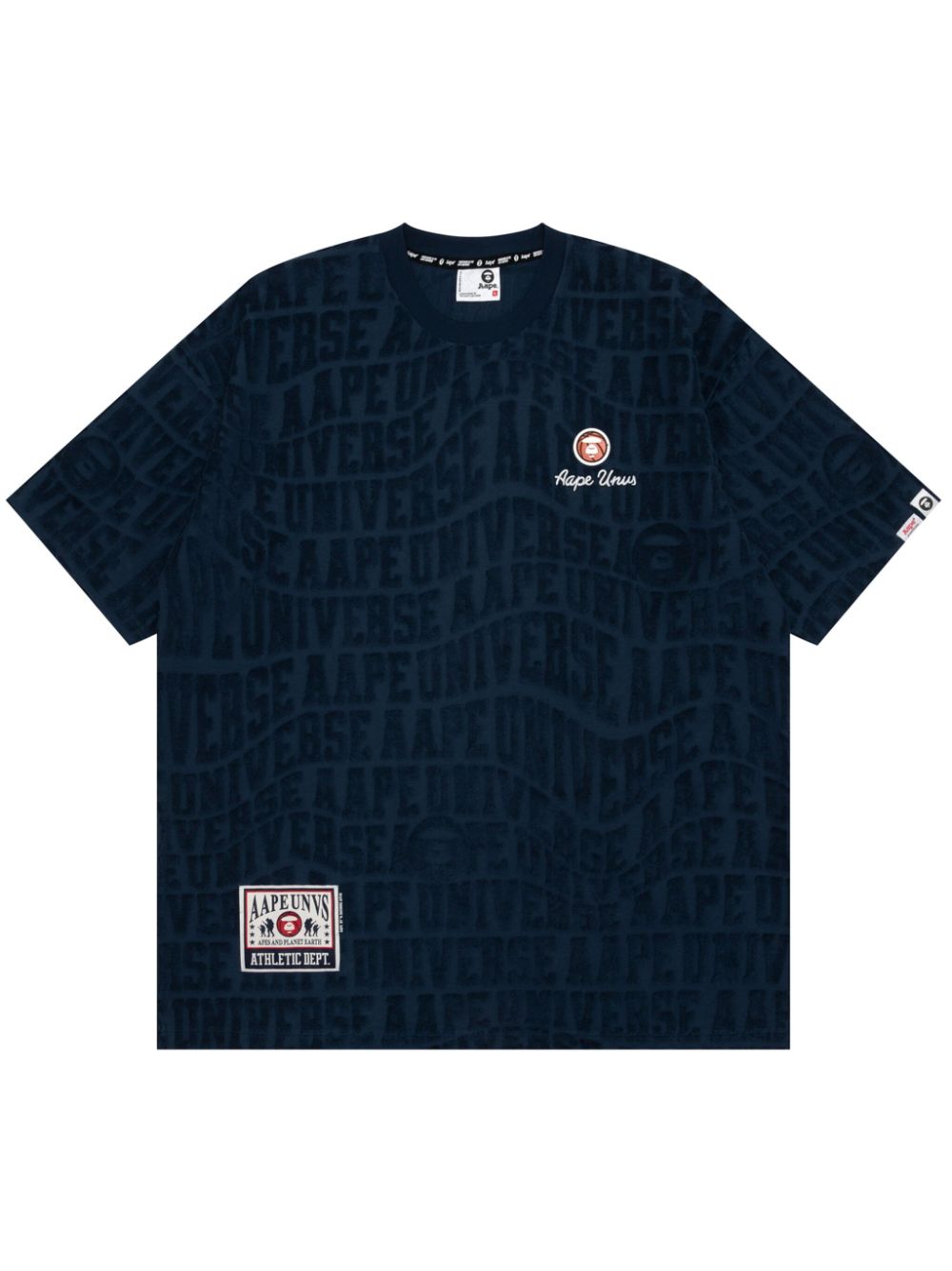 AAPE BY *A BATHING APE® logo-patch jacquard towelling T-shirt - Blue von AAPE BY *A BATHING APE®