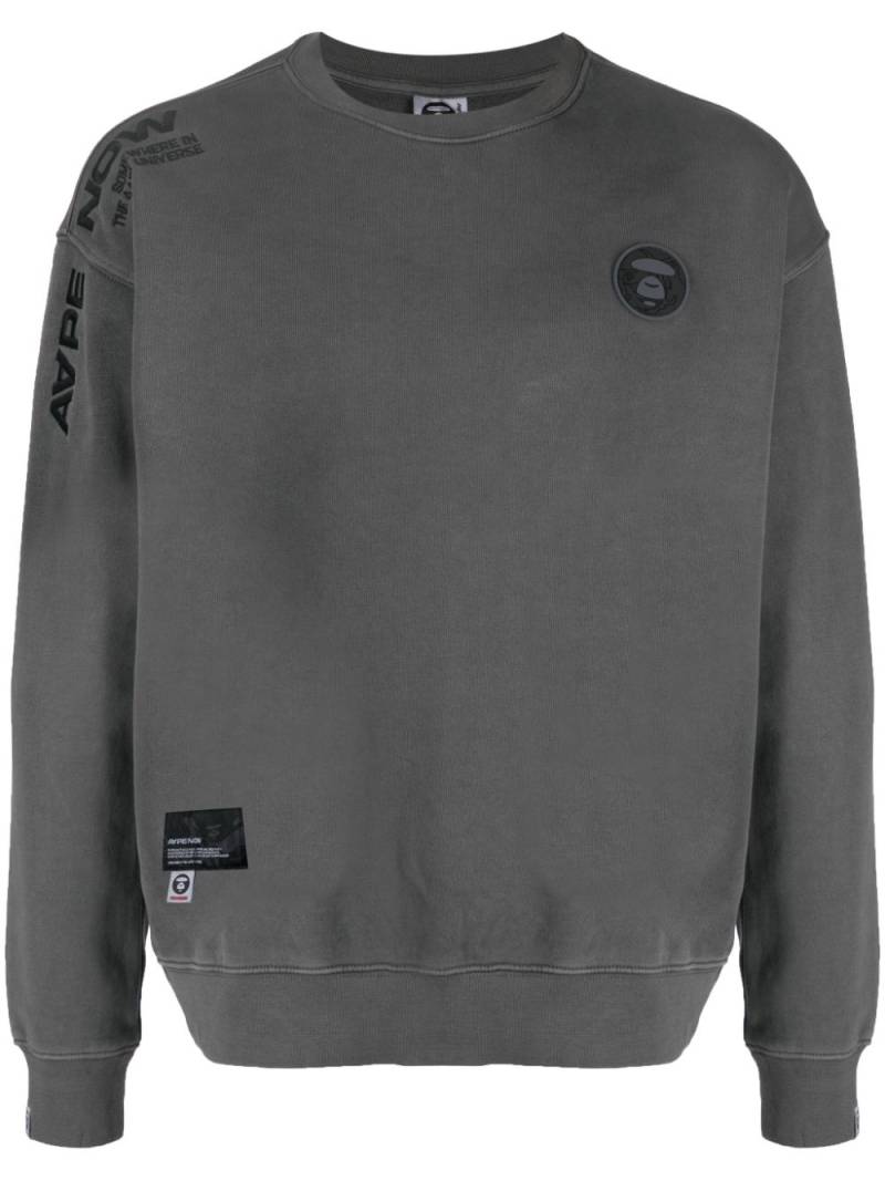 AAPE BY *A BATHING APE® logo-patch jersey sweatshirt - Grey von AAPE BY *A BATHING APE®