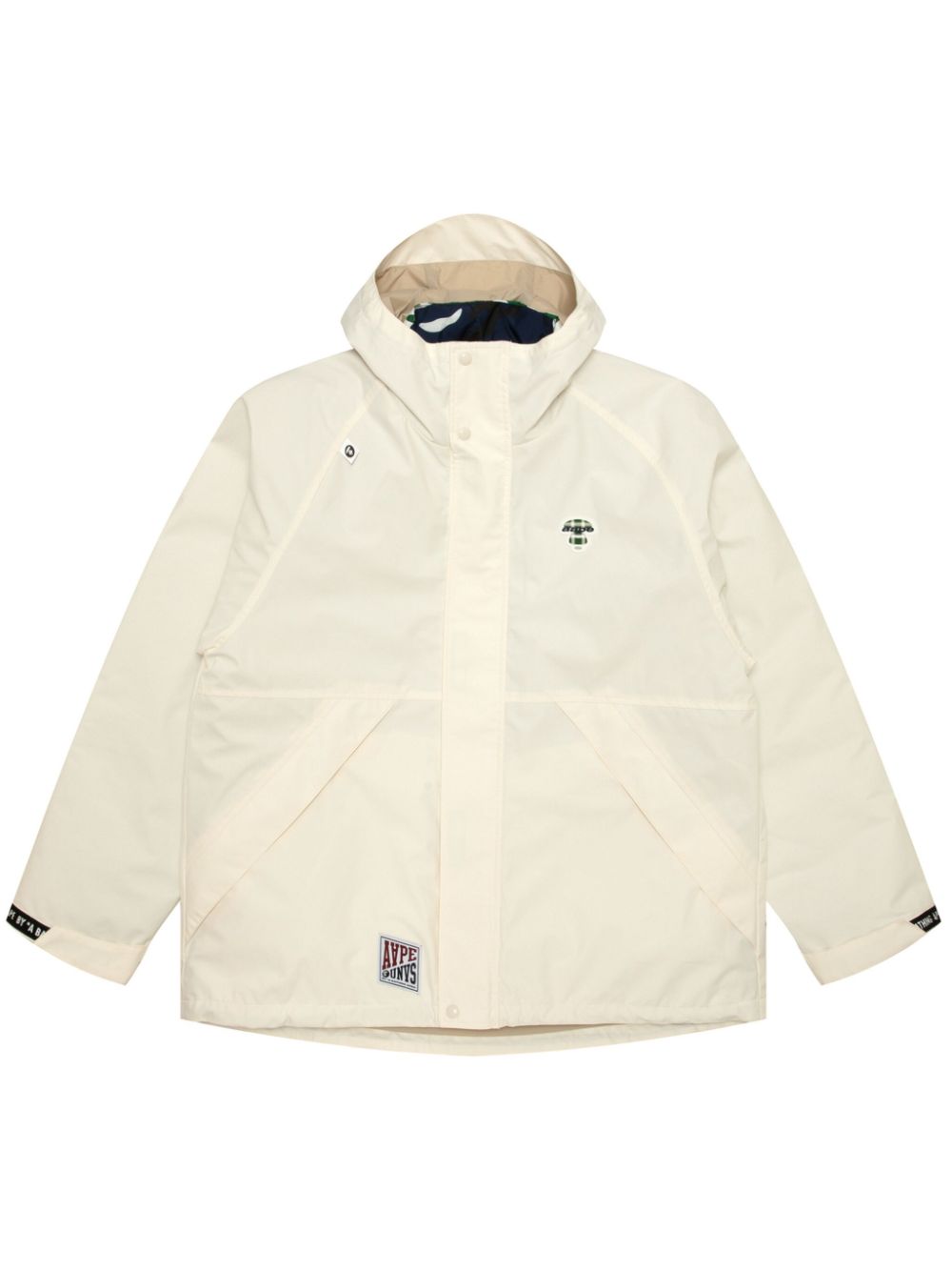 AAPE BY *A BATHING APE® logo-patch layered hooded jacket - Neutrals von AAPE BY *A BATHING APE®