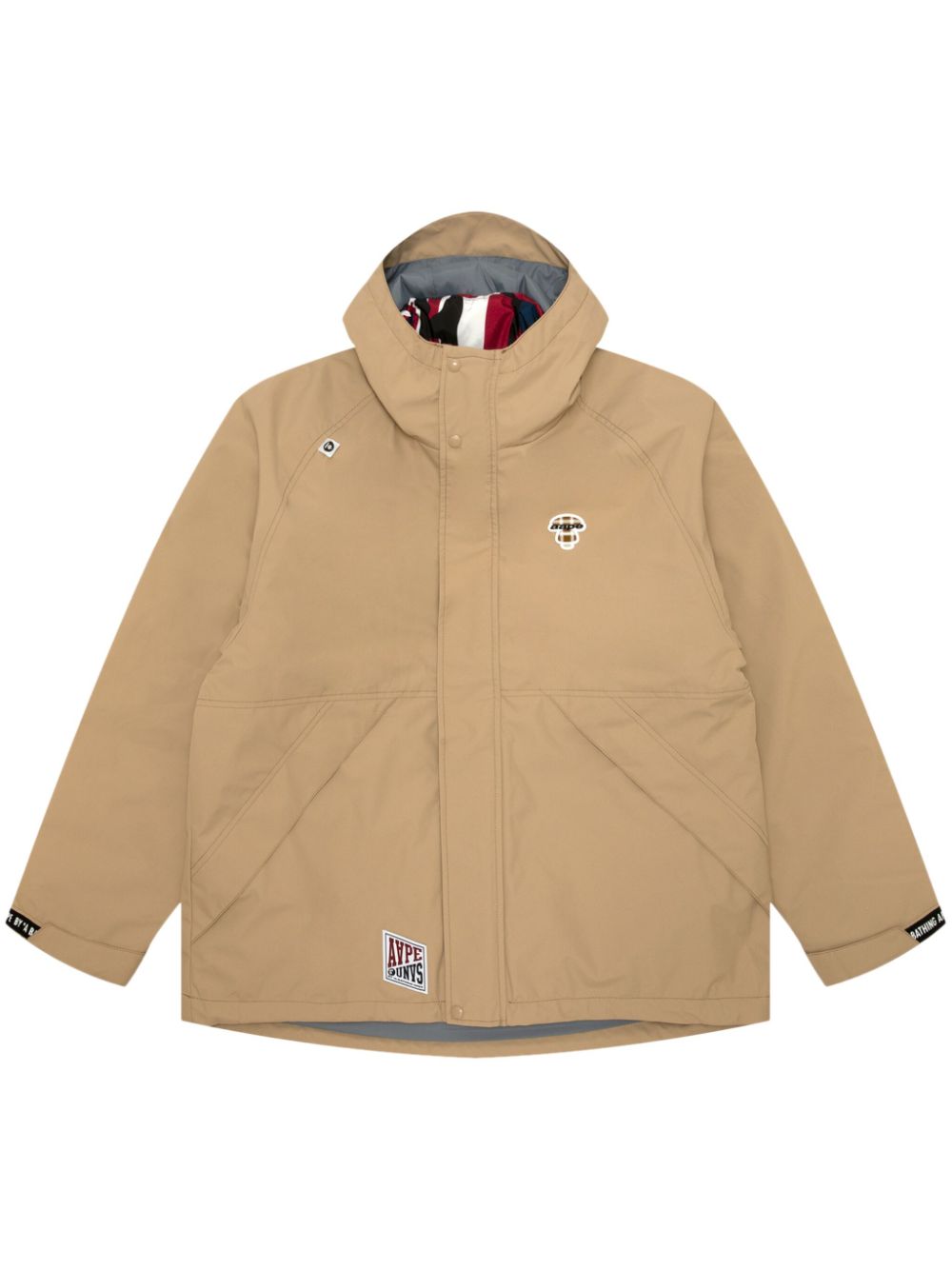 AAPE BY *A BATHING APE® logo-patch layered hooded jacket - Neutrals von AAPE BY *A BATHING APE®