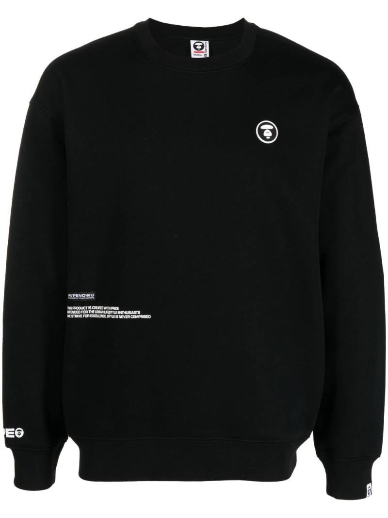 AAPE BY *A BATHING APE® logo-patch long-sleeve sweatshirt - Black von AAPE BY *A BATHING APE®