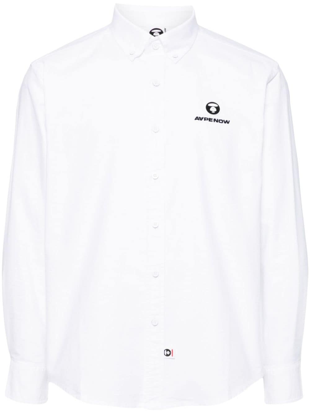 AAPE BY *A BATHING APE® logo-patch long-sleeved shirt - White von AAPE BY *A BATHING APE®