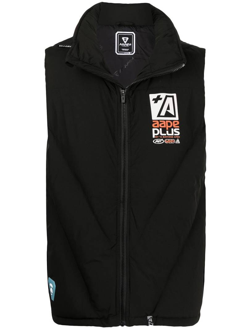 AAPE BY *A BATHING APE® logo patch padded gilet - Black von AAPE BY *A BATHING APE®