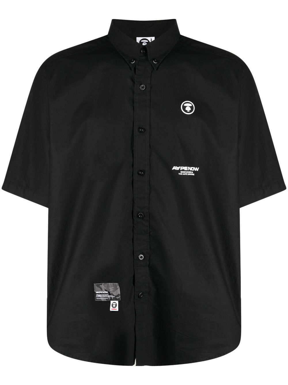 AAPE BY *A BATHING APE® logo-patch short-sleeve shirt - Black von AAPE BY *A BATHING APE®