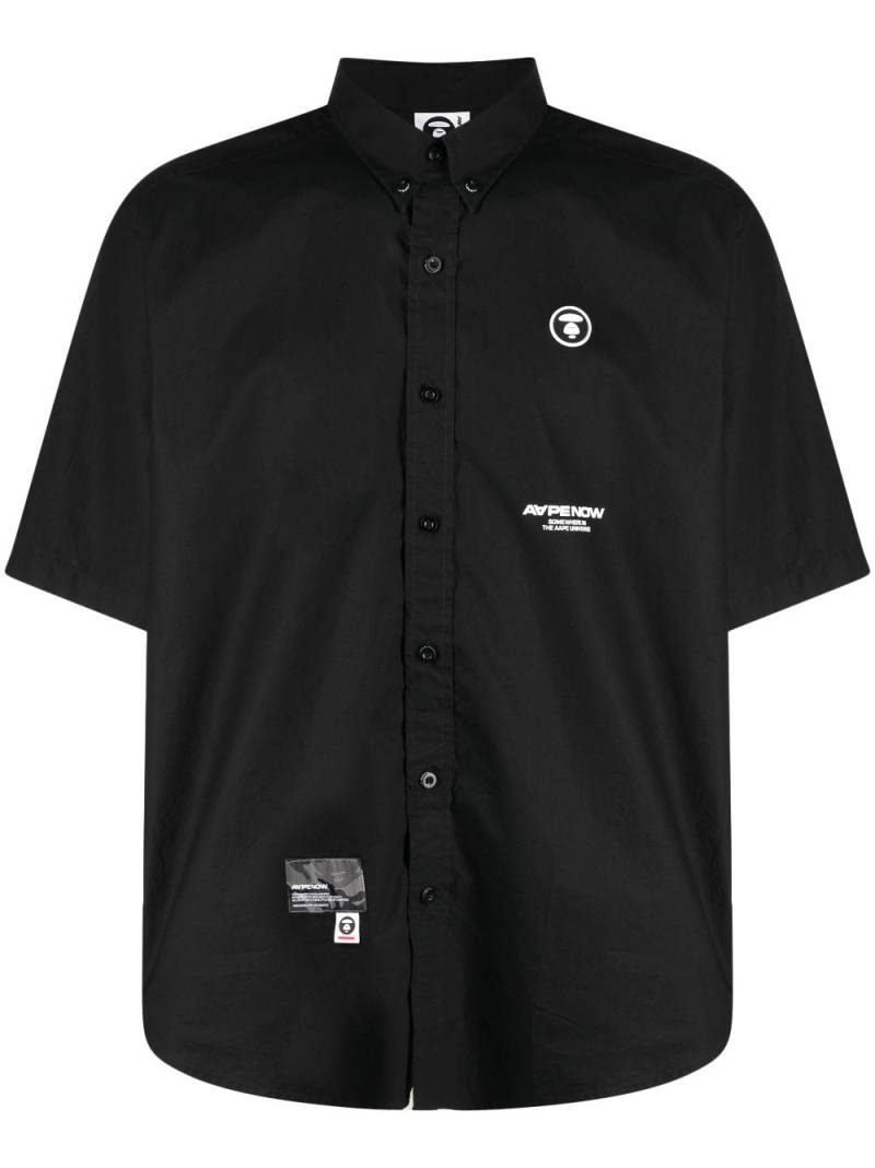 AAPE BY *A BATHING APE® logo-patch short-sleeve shirt - Black von AAPE BY *A BATHING APE®