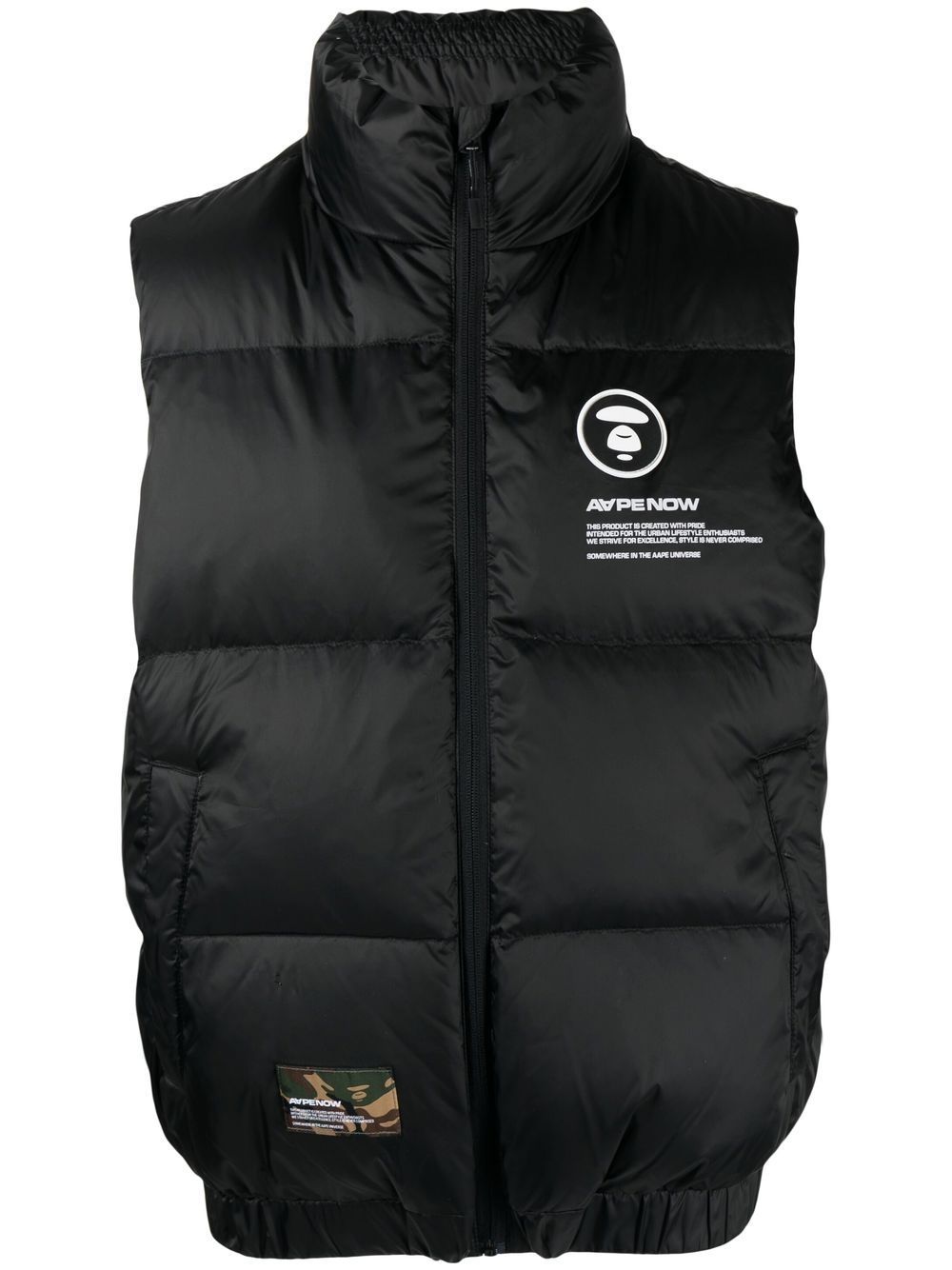 AAPE BY *A BATHING APE® logo-patch sleeveless padded gilet - Black von AAPE BY *A BATHING APE®