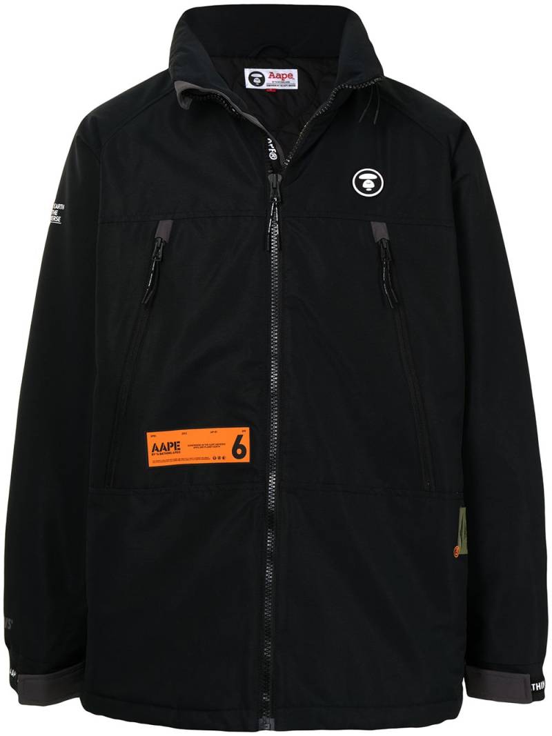 AAPE BY *A BATHING APE® logo-patch zip-up jacket - Black von AAPE BY *A BATHING APE®