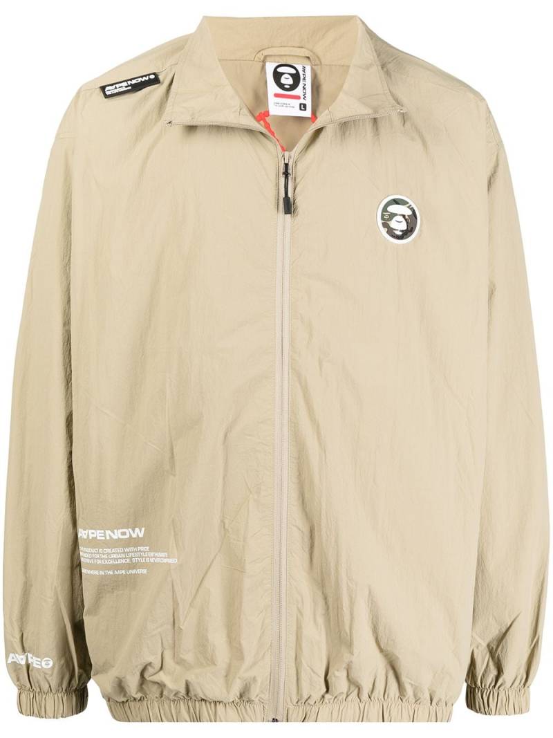 AAPE BY *A BATHING APE® logo-patch zip-up jacket - Brown von AAPE BY *A BATHING APE®