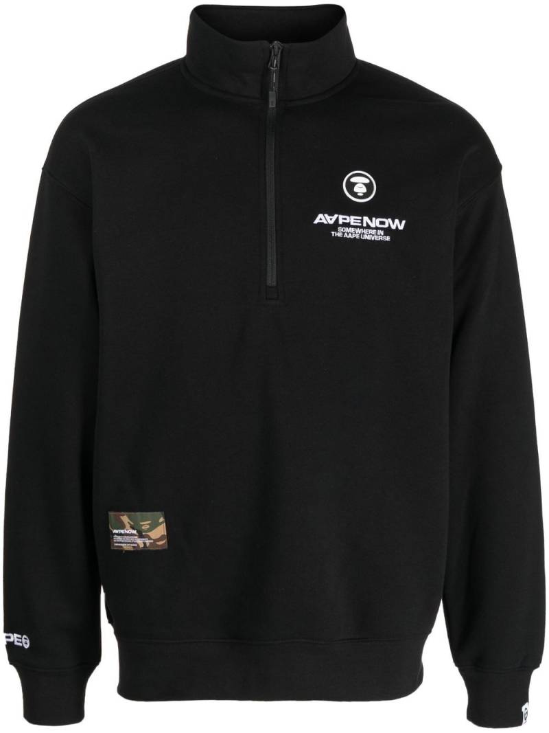 AAPE BY *A BATHING APE® logo-patch zipped jumper - Black von AAPE BY *A BATHING APE®