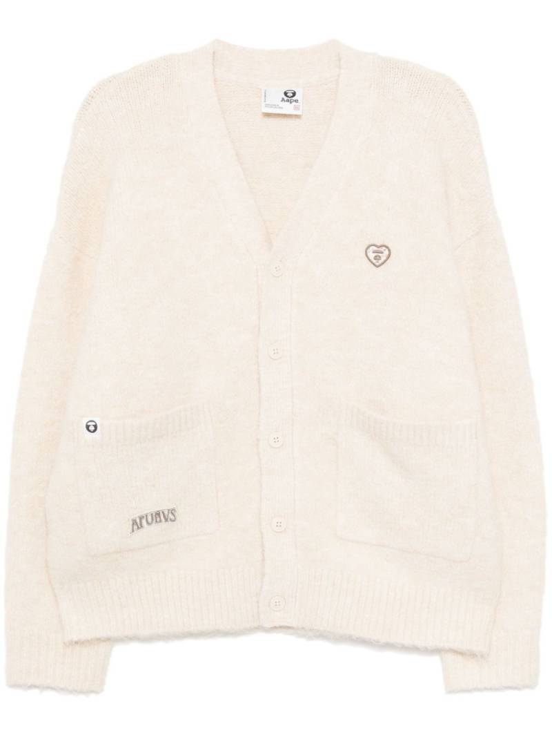 AAPE BY *A BATHING APE® logo patched cardigan - Neutrals von AAPE BY *A BATHING APE®