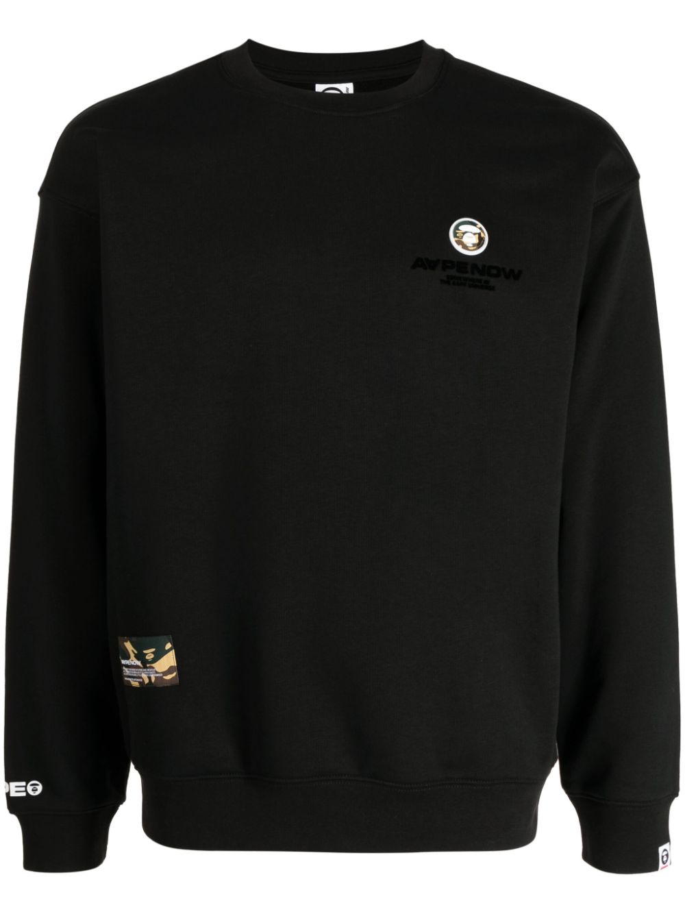 AAPE BY *A BATHING APE® logo-patches crew-neck sweatshirt - Black von AAPE BY *A BATHING APE®