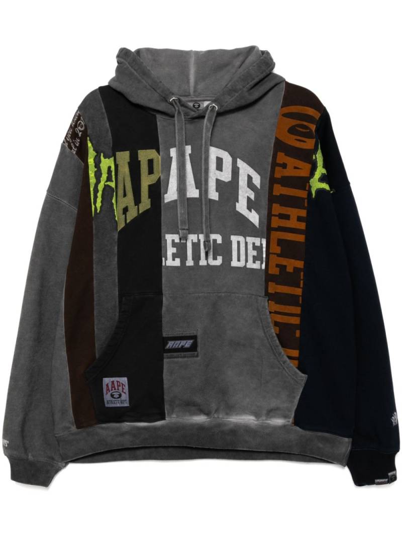 AAPE BY *A BATHING APE® logo patchwork hoodie - Grey von AAPE BY *A BATHING APE®