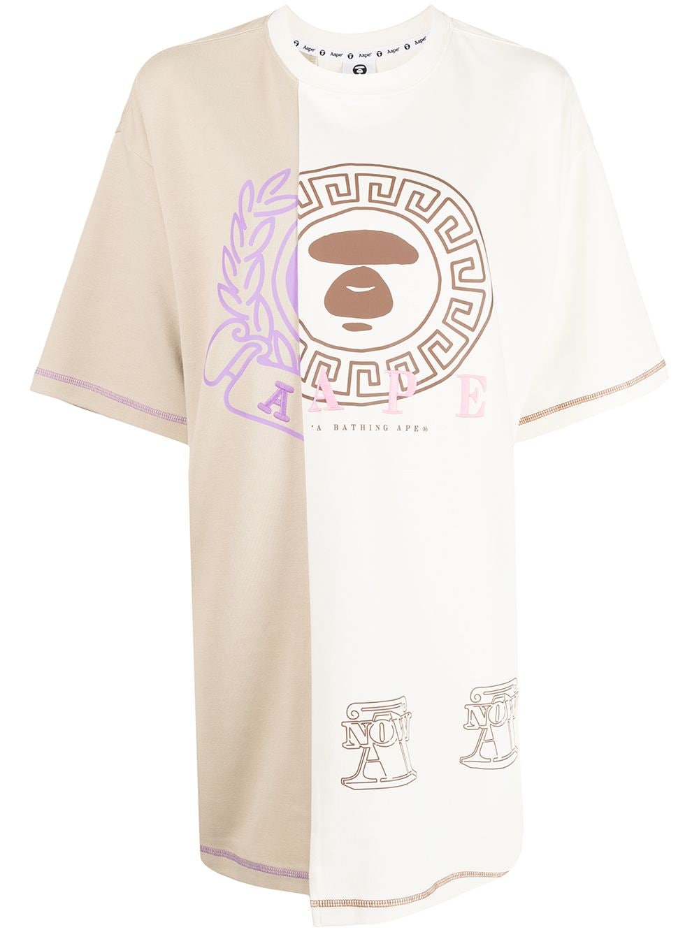AAPE BY *A BATHING APE® logo-print T-Shirt dress - Brown von AAPE BY *A BATHING APE®