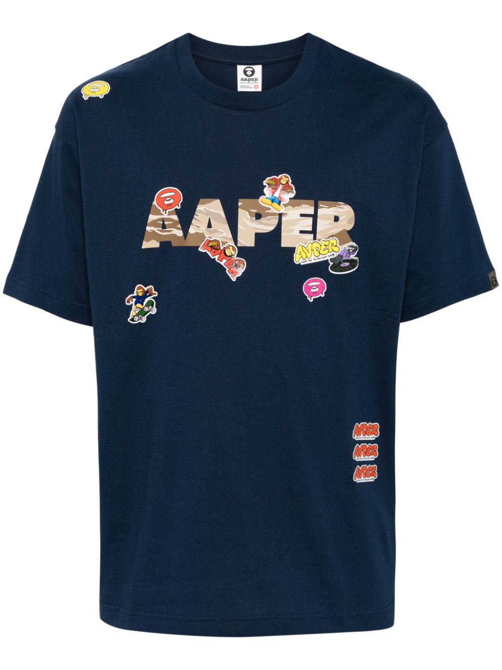 AAPE BY *A BATHING APE® logo-print cotton T-shirt - Blue von AAPE BY *A BATHING APE®