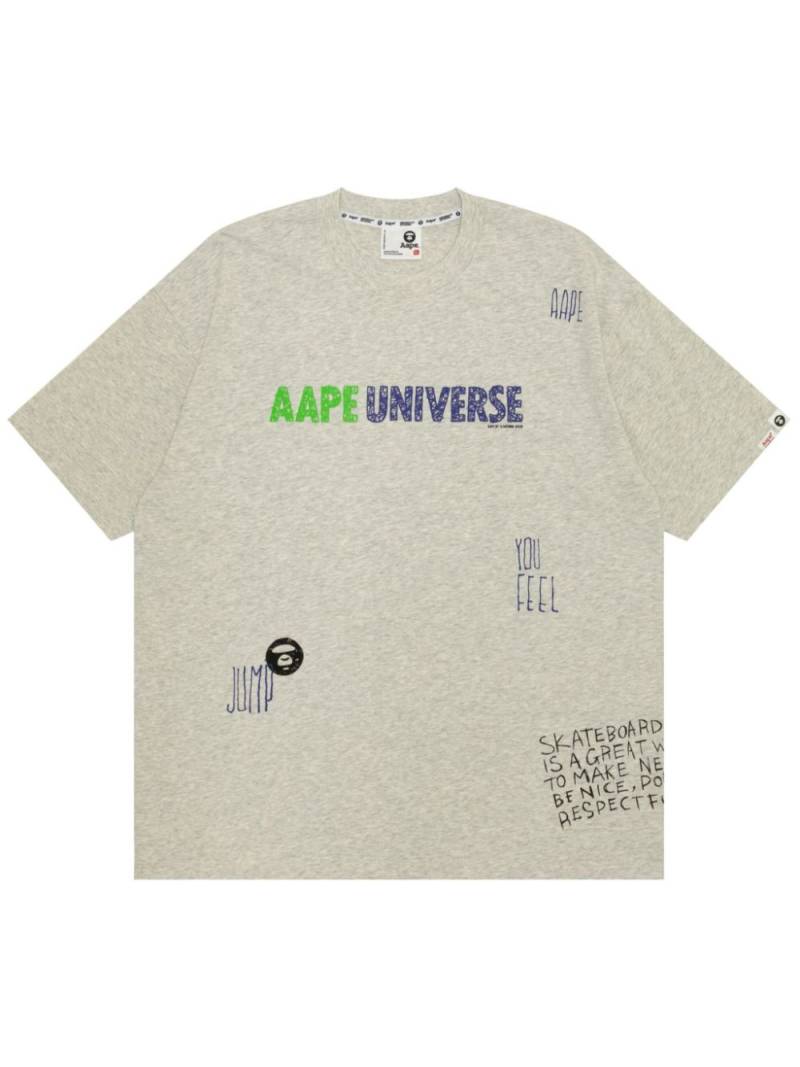 AAPE BY *A BATHING APE® logo-print cotton T-shirt - Neutrals von AAPE BY *A BATHING APE®