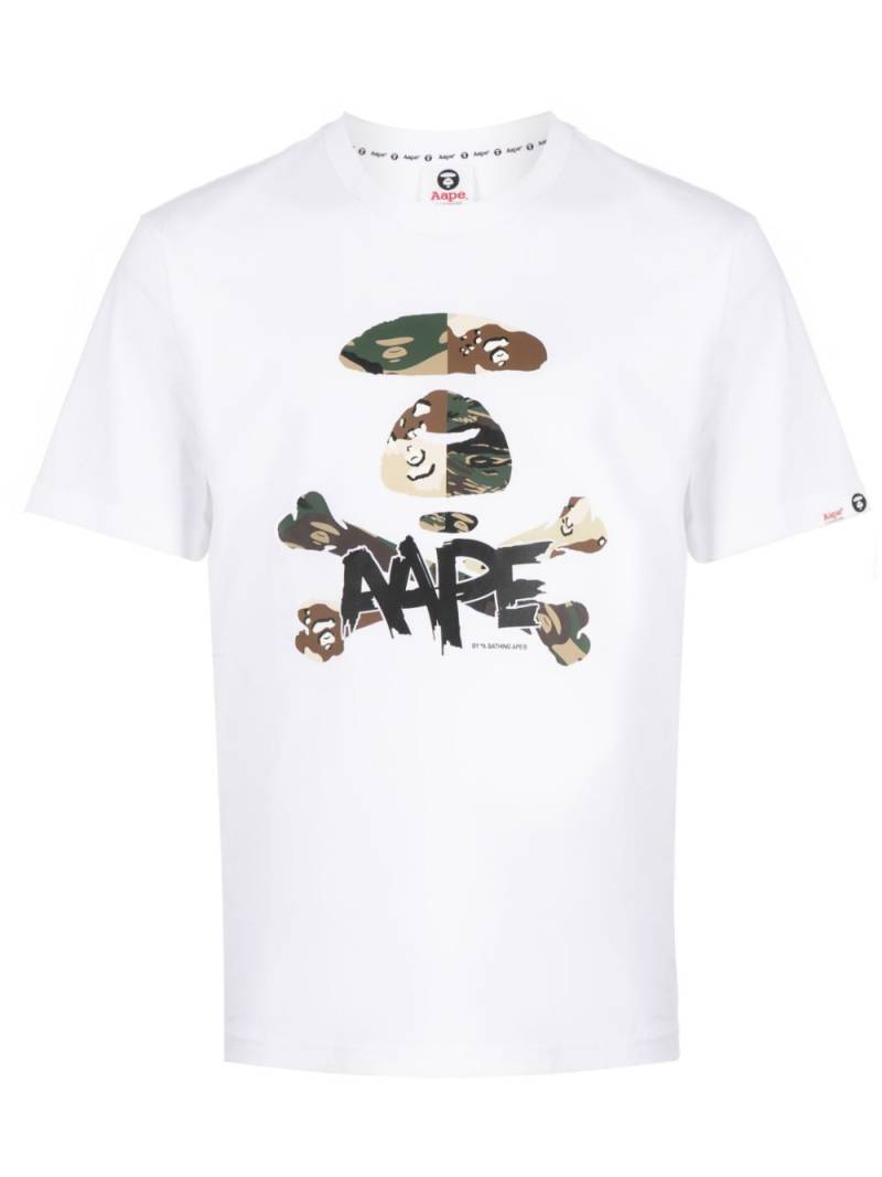 AAPE BY *A BATHING APE® logo-print cotton T-shirt - White von AAPE BY *A BATHING APE®