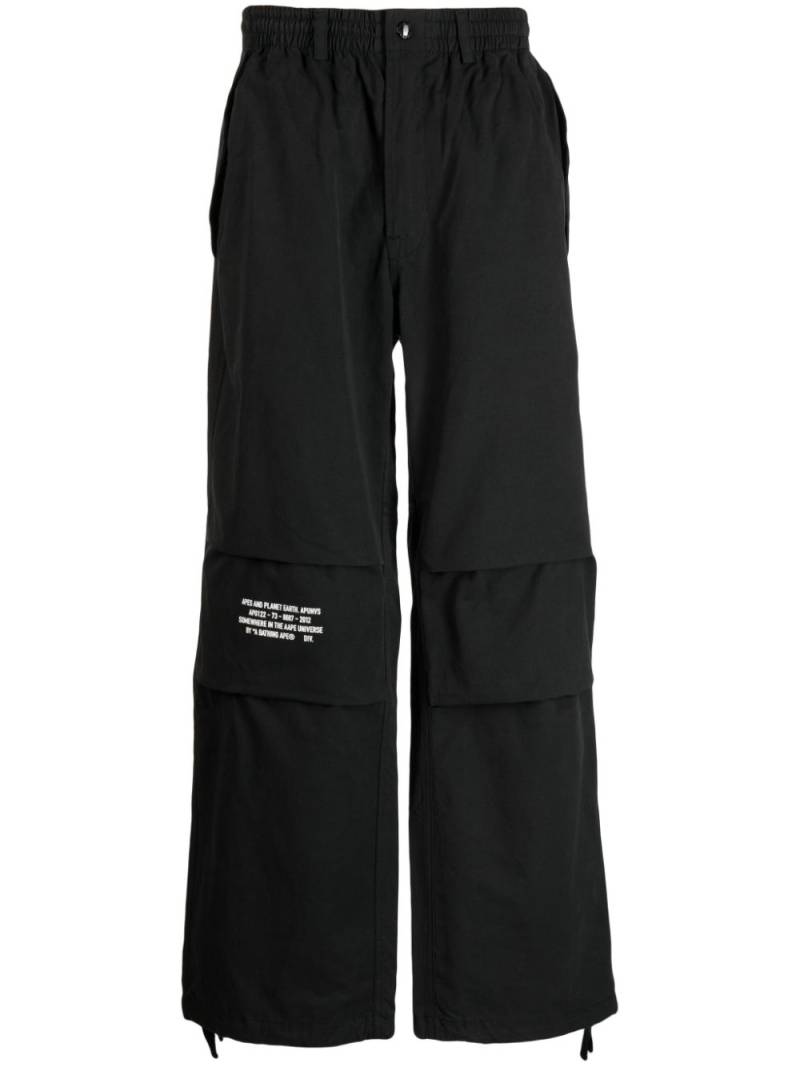 AAPE BY *A BATHING APE® logo-print cotton-blend cargo trousers - Black von AAPE BY *A BATHING APE®