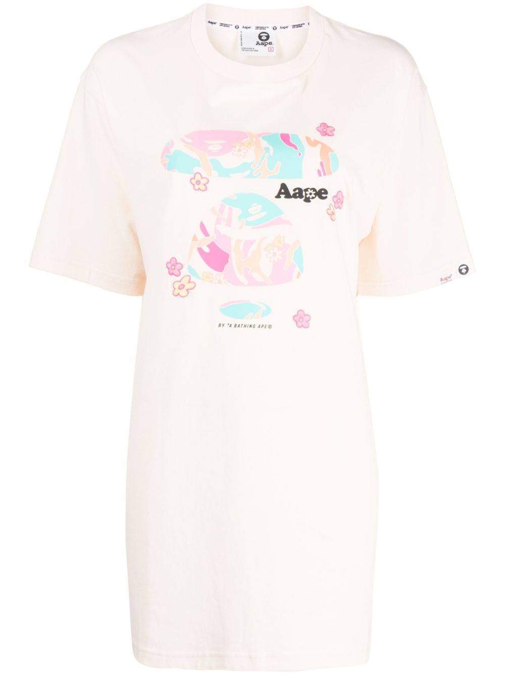 AAPE BY *A BATHING APE® logo-print cotton-jersey T-shirt - Neutrals von AAPE BY *A BATHING APE®