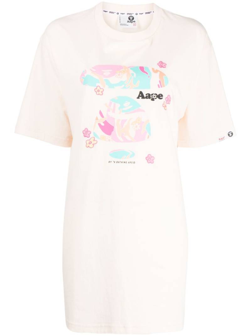 AAPE BY *A BATHING APE® logo-print cotton-jersey T-shirt - Neutrals von AAPE BY *A BATHING APE®