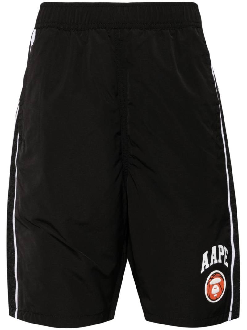 AAPE BY *A BATHING APE® logo-print cotton shorts - Black von AAPE BY *A BATHING APE®