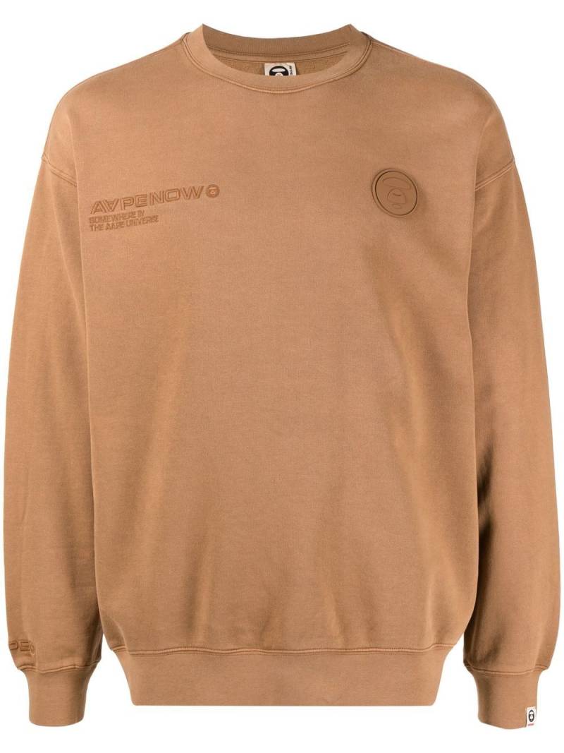 AAPE BY *A BATHING APE® logo-print cotton sweatshirt - Brown von AAPE BY *A BATHING APE®