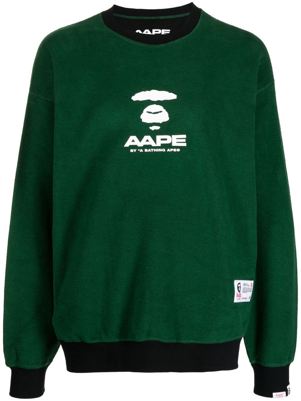 AAPE BY *A BATHING APE® logo-print cotton sweatshirt - Green von AAPE BY *A BATHING APE®