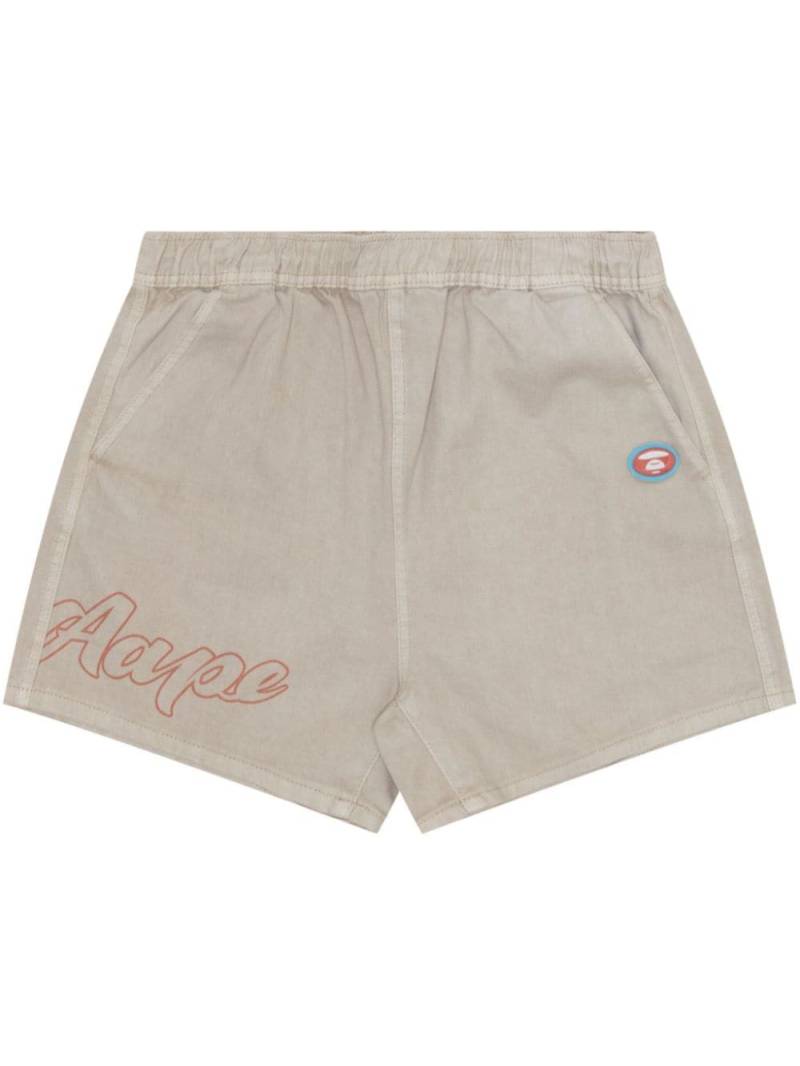 AAPE BY *A BATHING APE® logo-print cotton track shorts - Neutrals von AAPE BY *A BATHING APE®