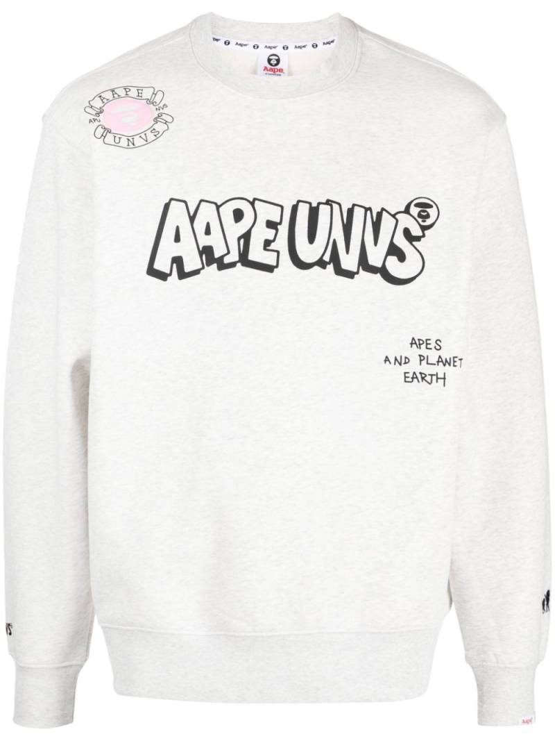 AAPE BY *A BATHING APE® logo-print crew-neck sweatshirt - Grey von AAPE BY *A BATHING APE®