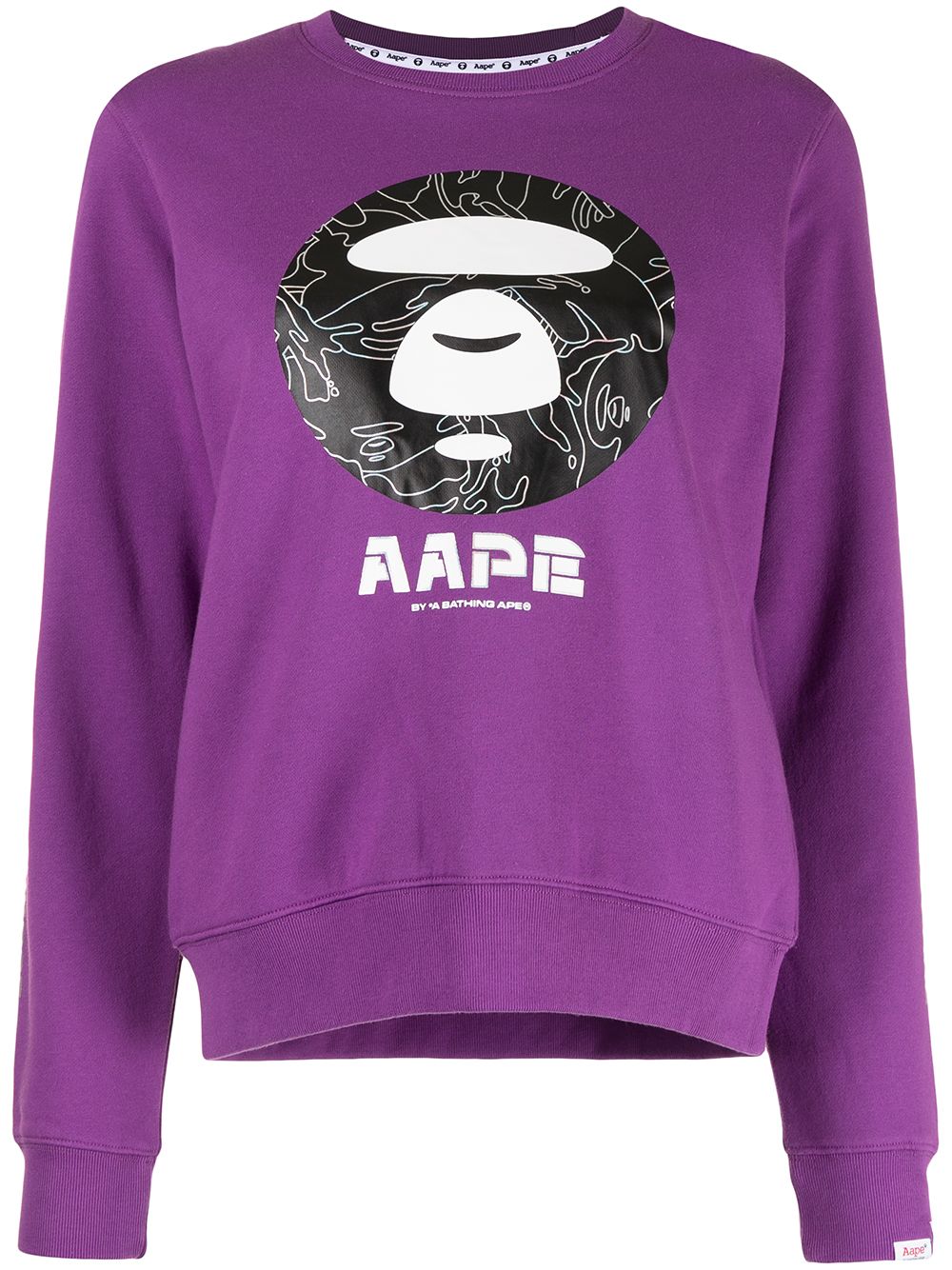 AAPE BY *A BATHING APE® logo-print crew-neck sweatshirt - Purple von AAPE BY *A BATHING APE®