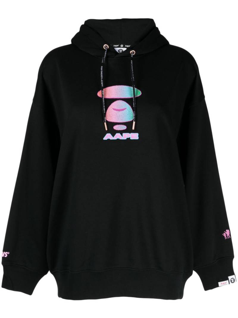 AAPE BY *A BATHING APE® logo-print drawstring hoodie - Black von AAPE BY *A BATHING APE®