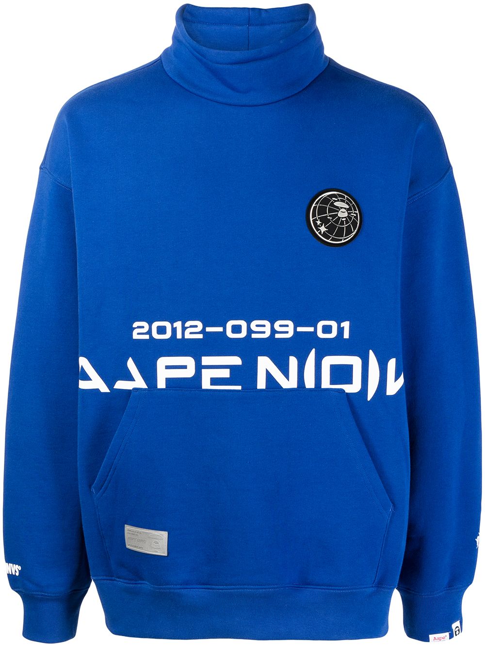 AAPE BY *A BATHING APE® logo-print funnel-neck sweatshirt - Blue von AAPE BY *A BATHING APE®