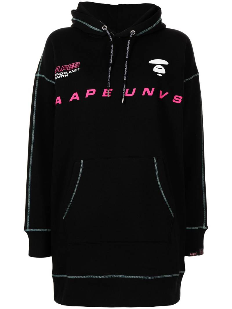 AAPE BY *A BATHING APE® logo print hooded dress - Black von AAPE BY *A BATHING APE®