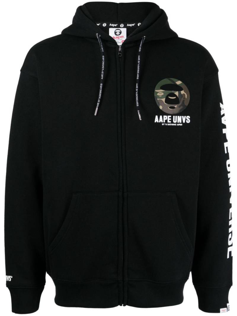 AAPE BY *A BATHING APE® logo-print hooded jacket - Black von AAPE BY *A BATHING APE®