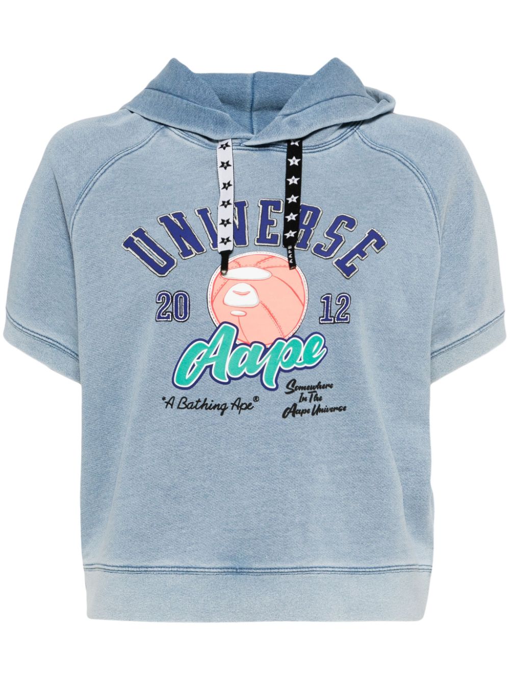 AAPE BY *A BATHING APE® logo-print hooded sweatshirt - Blue von AAPE BY *A BATHING APE®