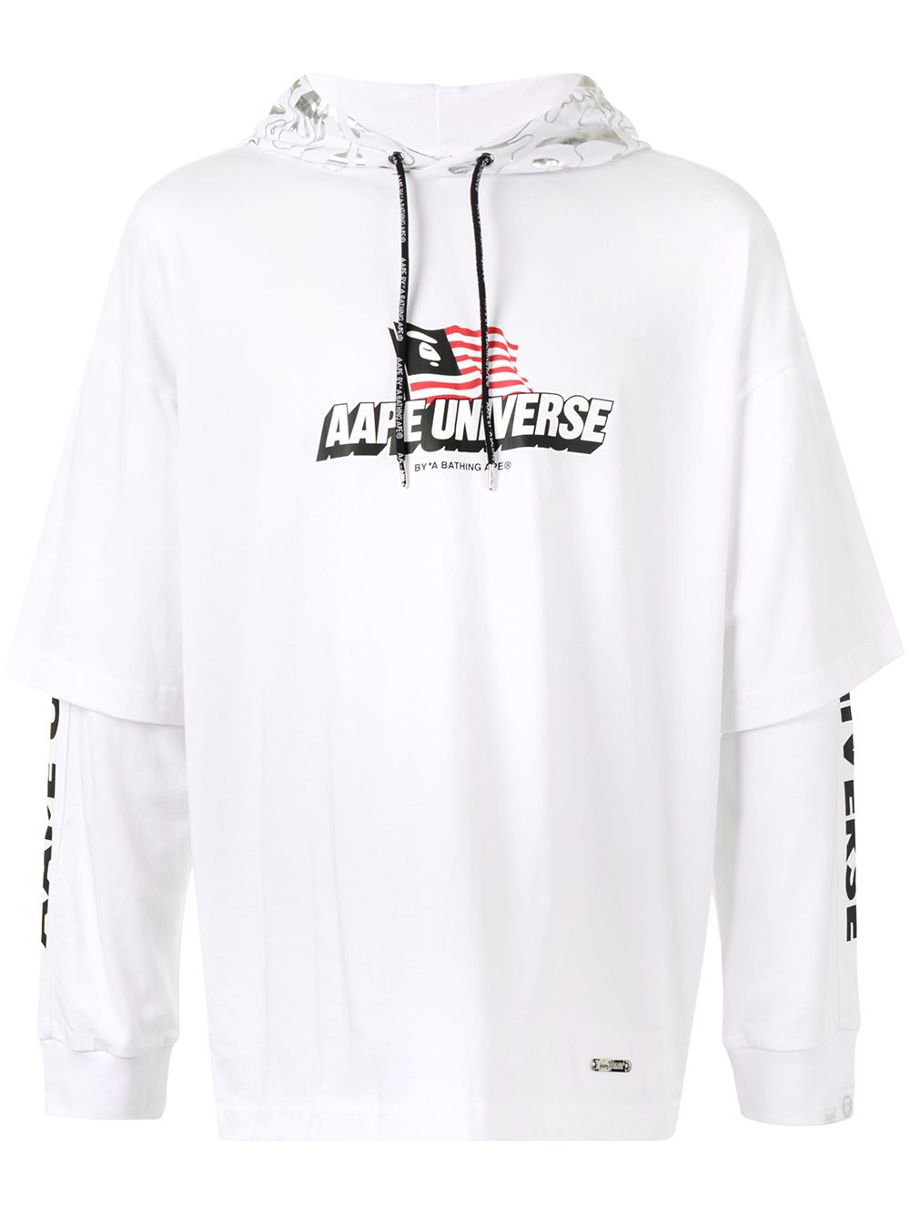 AAPE BY *A BATHING APE® logo-print layered hoodie - White von AAPE BY *A BATHING APE®