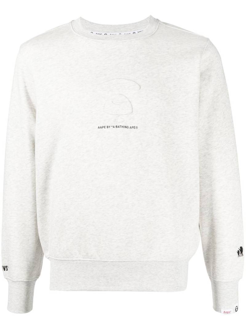 AAPE BY *A BATHING APE® logo-print long-sleeve sweatshirt - Grey von AAPE BY *A BATHING APE®