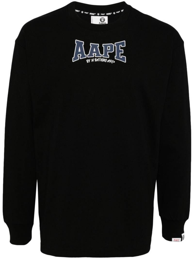 AAPE BY *A BATHING APE® logo-print long-sleeved T-shirt - Black von AAPE BY *A BATHING APE®